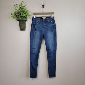 Democracy Ab Technology Skinny Distressed Medium Wash Mid Rise Jegging Jeans 6